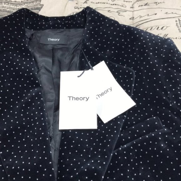 Theory Dotted Cinched Cotton Velveteen Blazer - Picture 6 of 10